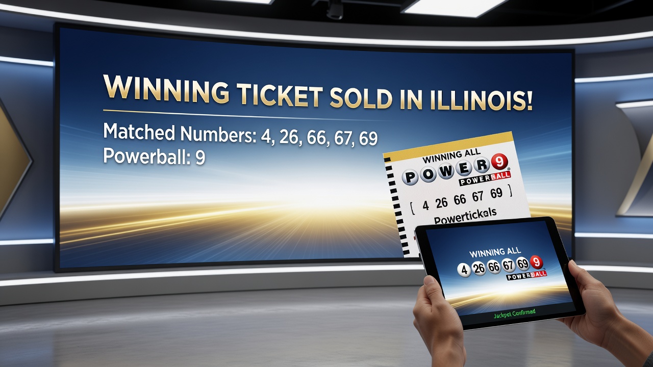 Lottery ticket and jackpot check imagery