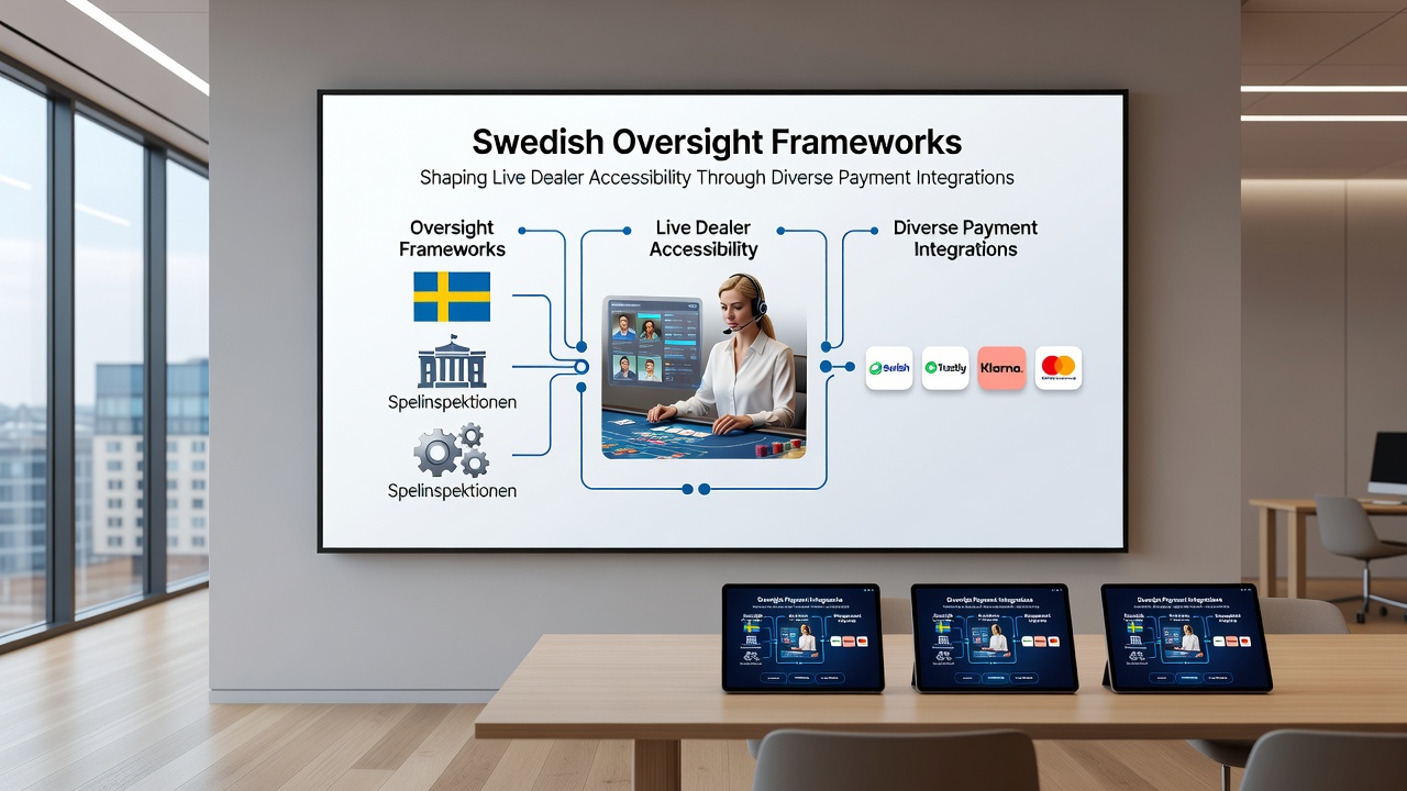 Diverse payment methods displayed on a regulated Swedish mobile casino interface with live dealer section